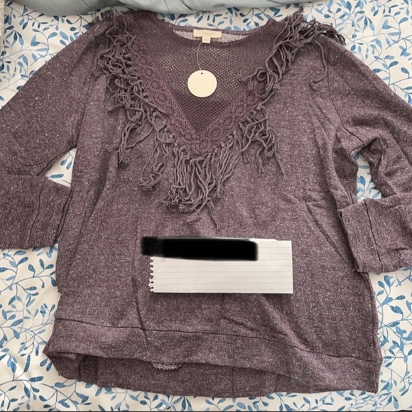 Small sweater purple fringe - Picture 2 of 5